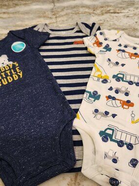 Child of Mine set of 3 one piece cotton outfits, size 3-6 months.
